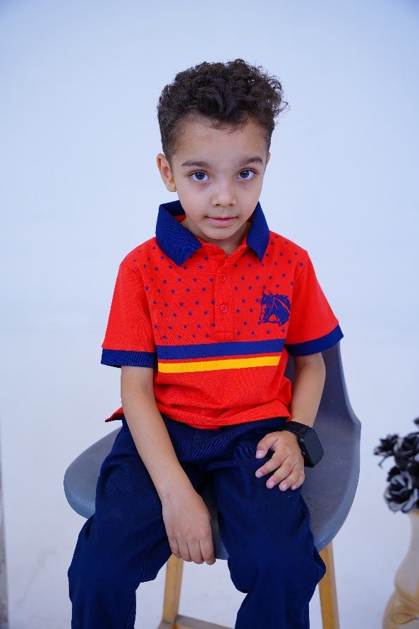 Red Dotted Polo for Boys