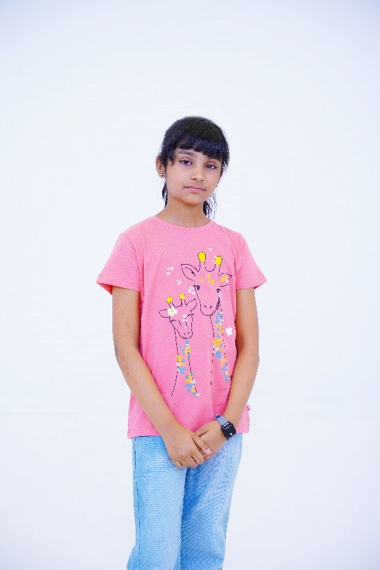 Pink Color Cascade Shirt for Girls