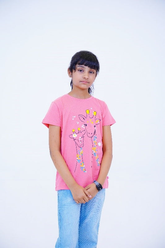 Pink Color Cascade Shirt for Girls