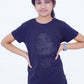 Black Dotted Face Print Top for Girls