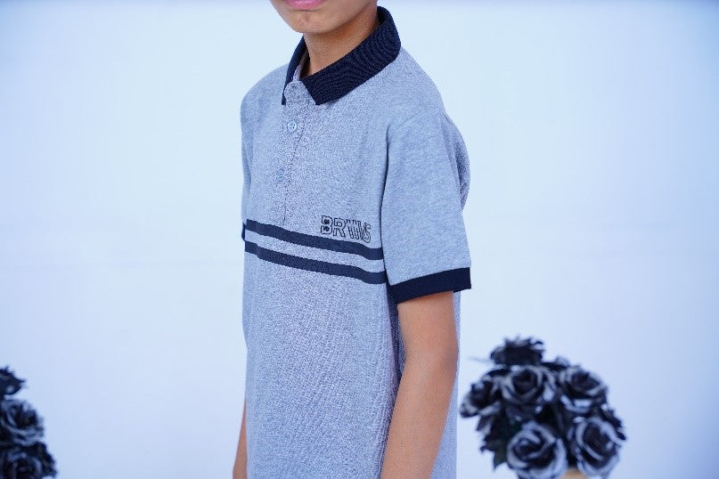 Premium Black N Grey Polo for Boys