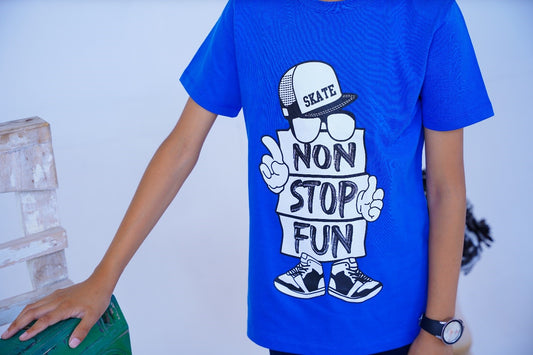 Non Stop Fun Premium Boys T Shirt