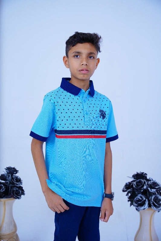 Bright Blue Polo Shirt for Boys