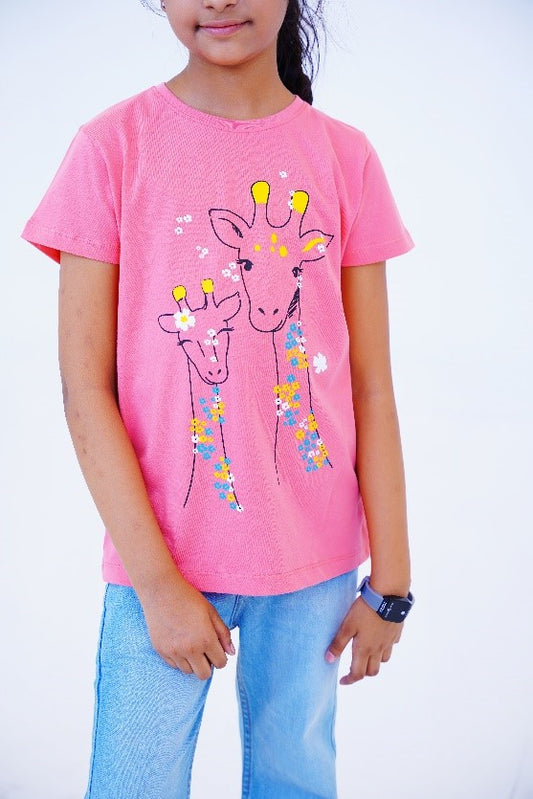 Pink Color Cascade Shirt for Girls