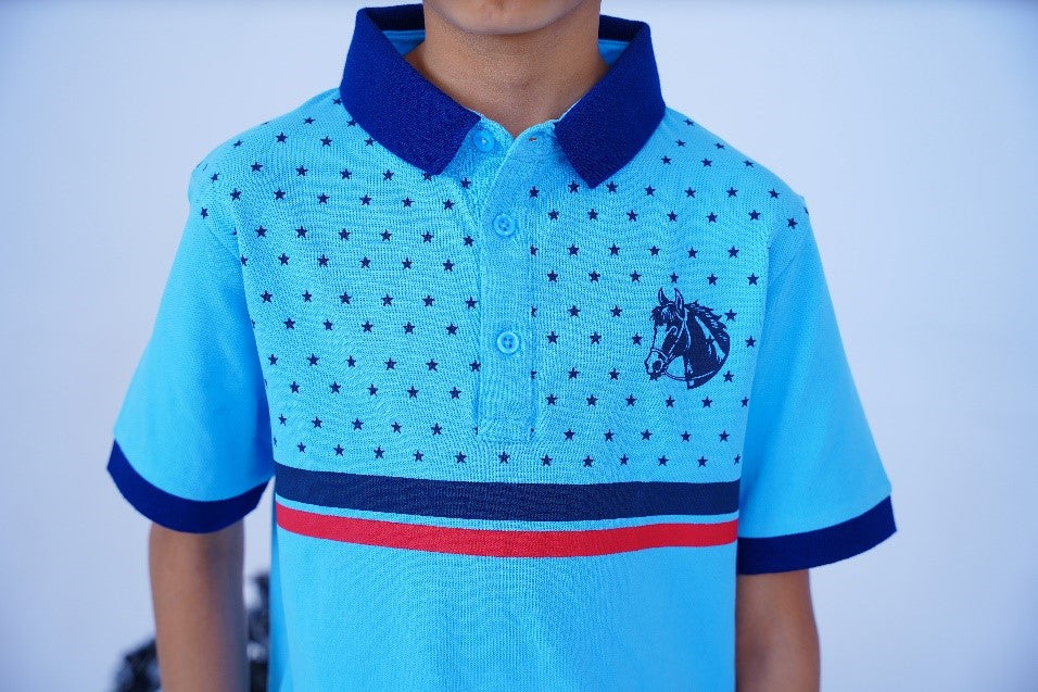 Bright Blue Polo Shirt for Boys