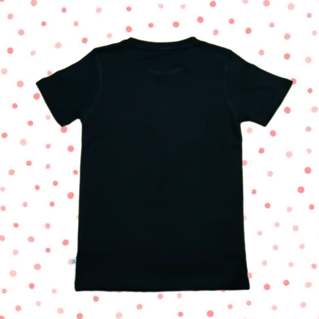 Boys' Summer Black T-Shirts 100% Combed Cotton Crew Neck