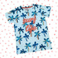 Boys' Summer T-Shirts 100% Combed Cotton Crew Neck Screen Print Blue