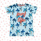 Boys' Summer T-Shirts 100% Combed Cotton Crew Neck Screen Print Blue