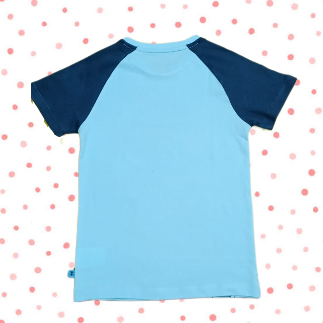 Boys' Summer T-Shirts 100% Combed Cotton Raglan Sleeve Screen Print