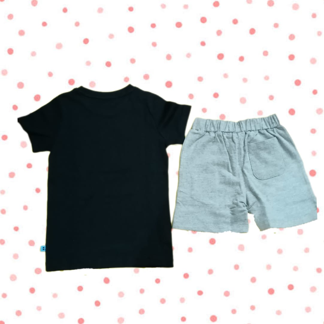 Boys' Multi-colour Summer 100% Combed Cotton T-Shirt and Shorts